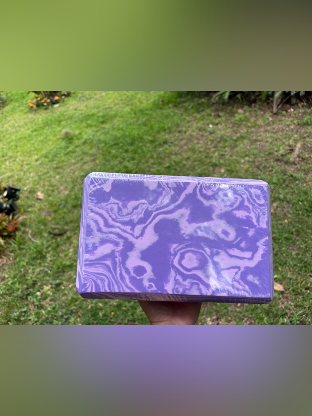 Purple Marble Yoga Block